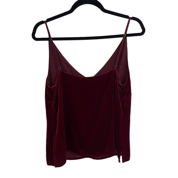 L'Agence Size XS Gabriella Velvet Camisole Tank Red Cami Silk Adjustable Straps - Picture 8 of 13